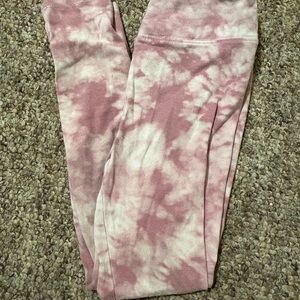 SO Pink and Cream Tie-Dye Leggings